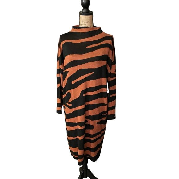 Terra & Sky Mock Neck Jacquard Dress - Picture 1 of 7